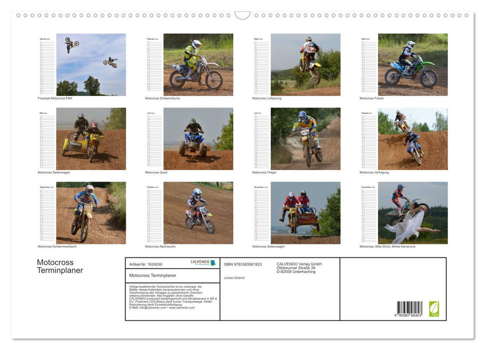 Motocross - Terminplaner (CALVENDO Wandkalender 2024)