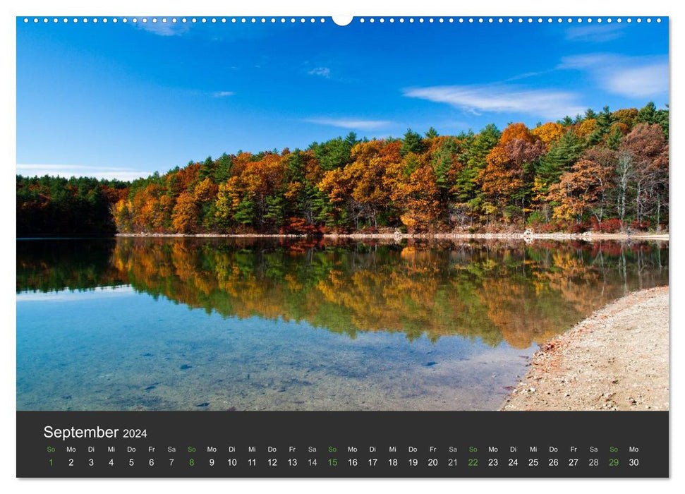 Autumn and Coast in Boston &amp; New England (CALVENDO Wall Calendar 2024) 