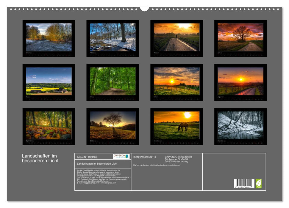 Landscapes in a special light (CALVENDO wall calendar 2024) 