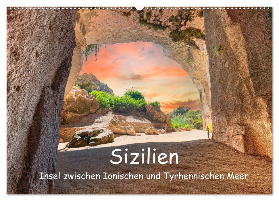 Sicile - île entre les mers Ionienne et Tyhénienne (calendrier mural CALVENDO 2024) 