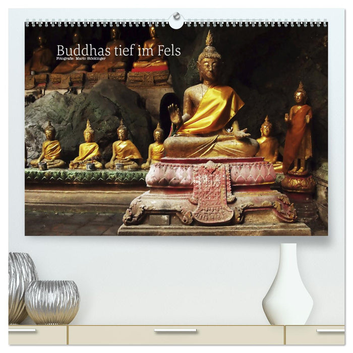Buddhas tief im Fels (CALVENDO Premium Wandkalender 2024)