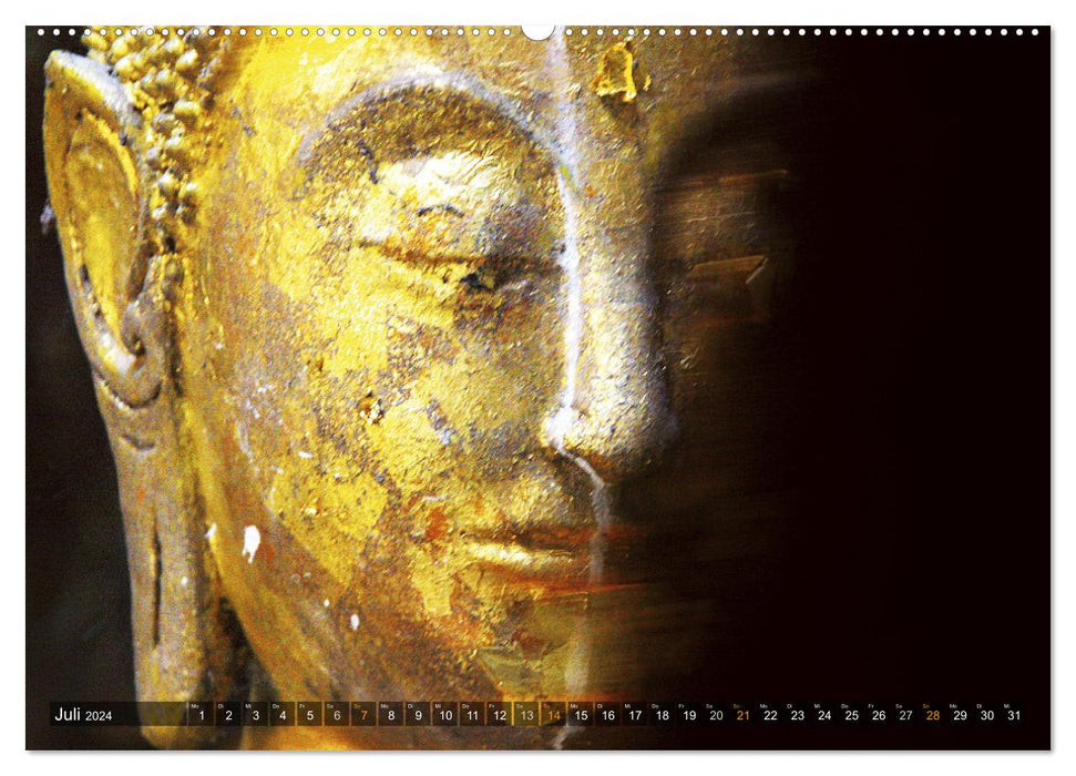Bouddhas au fond de la roche (Calendrier mural CALVENDO Premium 2024) 
