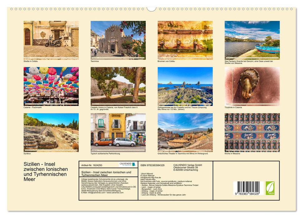 Sizilien - Insel zwischen Ionischen und Tyrhennischen Meer (CALVENDO Premium Wandkalender 2024)
