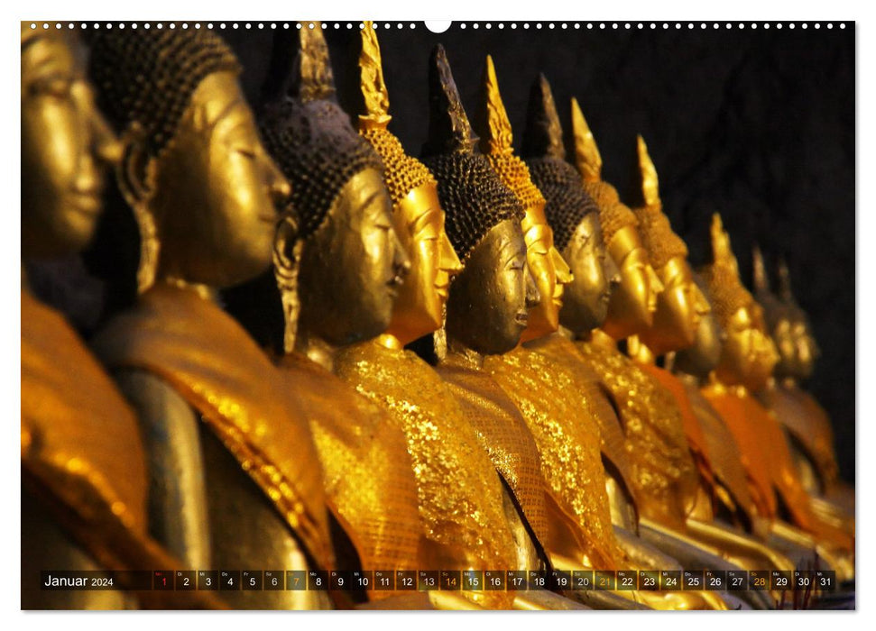 Buddhas tief im Fels (CALVENDO Wandkalender 2024)