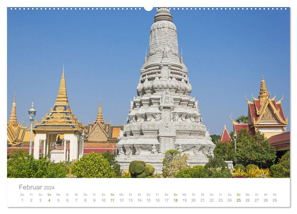 Mysterious Indochina Cambodia, Laos, Vietnam (CALVENDO Wall Calendar 2024) 