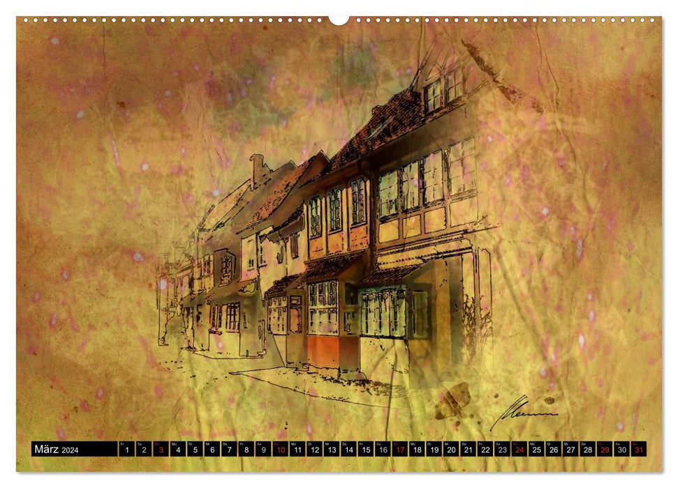 Lüneburg Sketches (CALVENDO Premium Wall Calendar 2024) 