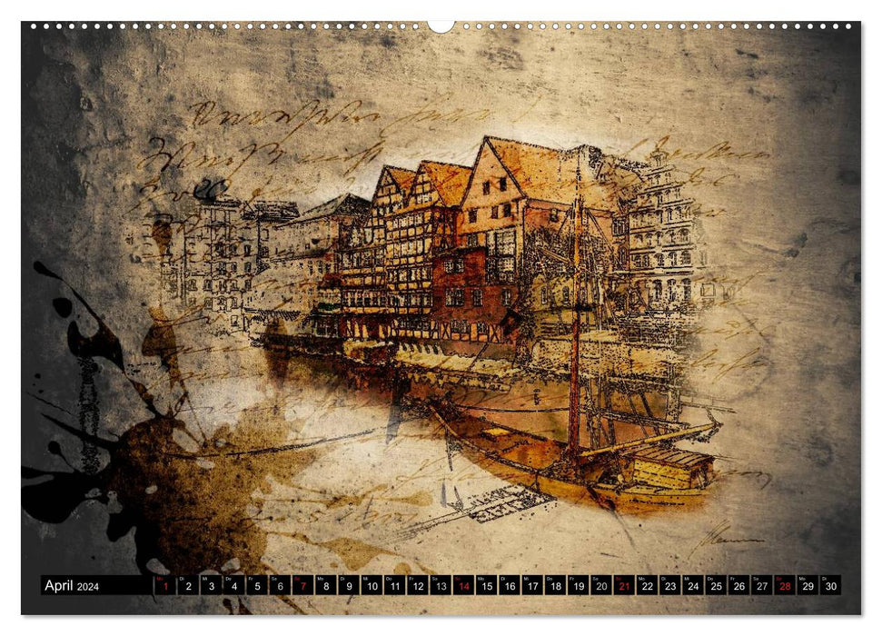 Lüneburg Sketches (CALVENDO Premium Wall Calendar 2024) 