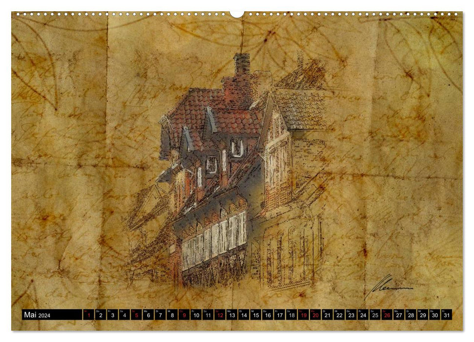 Lüneburg Sketches (CALVENDO Premium Wall Calendar 2024) 