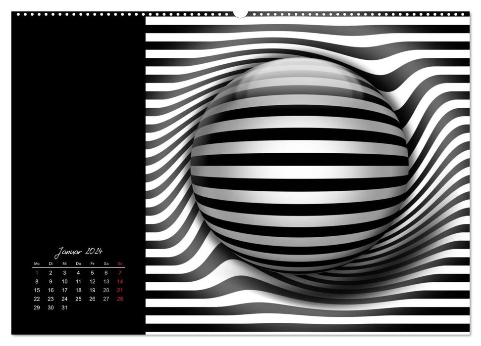 Optische Kunst im Quadrat (CALVENDO Premium Wandkalender 2024)