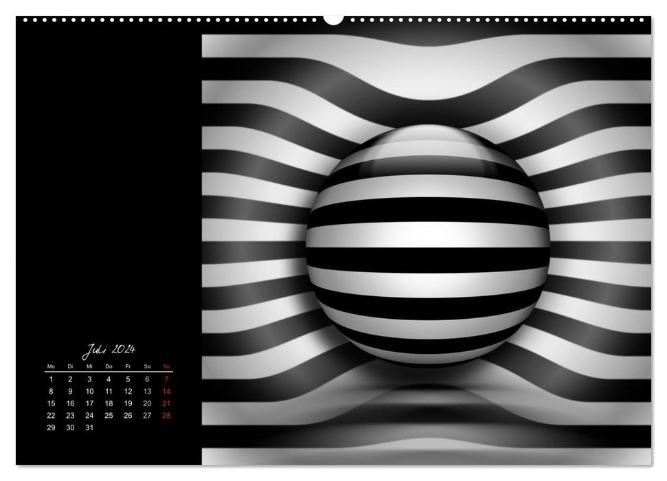 Optische Kunst im Quadrat (CALVENDO Premium Wandkalender 2024)