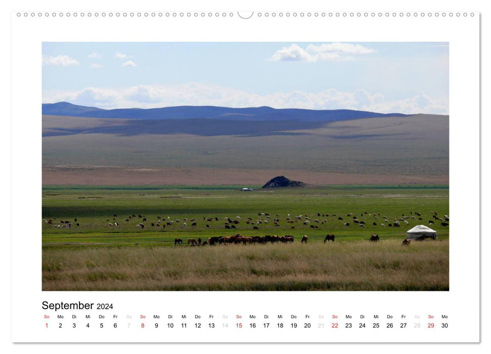 Mongolei - Landschaften und buddhistische Klöster (CALVENDO Wandkalender 2024)