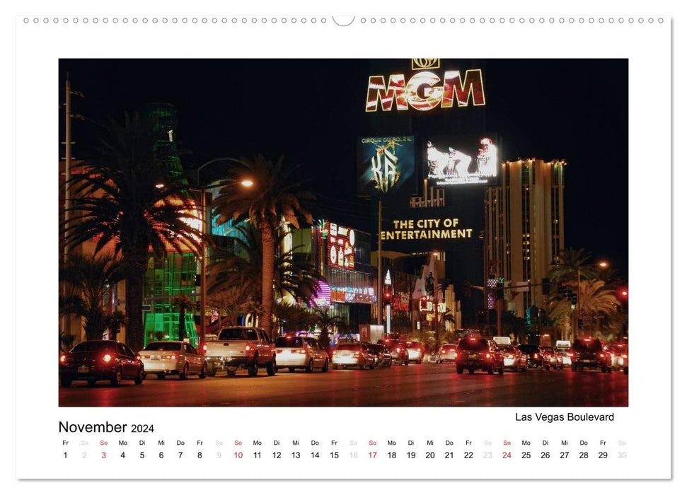 LAS VEGAS - by night (CALVENDO Premium Wandkalender 2024)