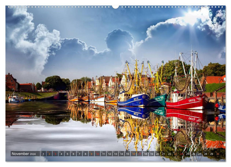 Ostfriesland, die alten Häfen - Greetsiel, Neuharlingersiel, Carolinensiel (CALVENDO Wandkalender 2024)