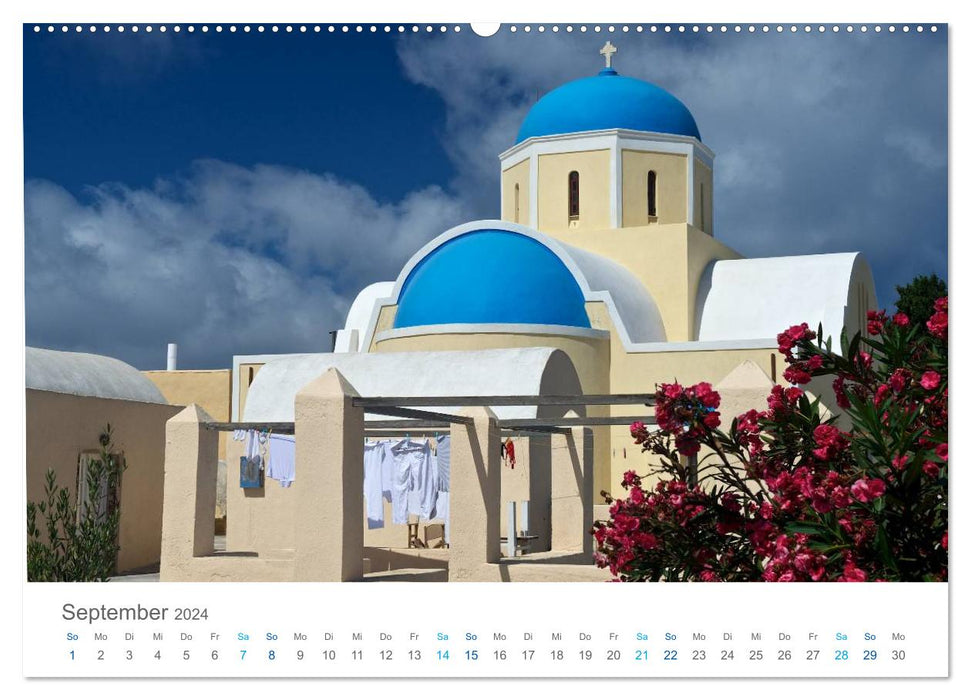 Santorin - Perle der Kykladen (CALVENDO Premium Wandkalender 2024)