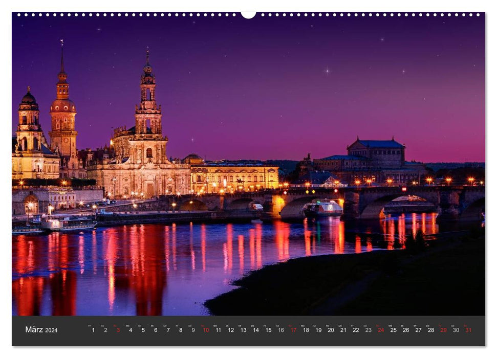 Barockstadt Dresden (CALVENDO Premium Wandkalender 2024)