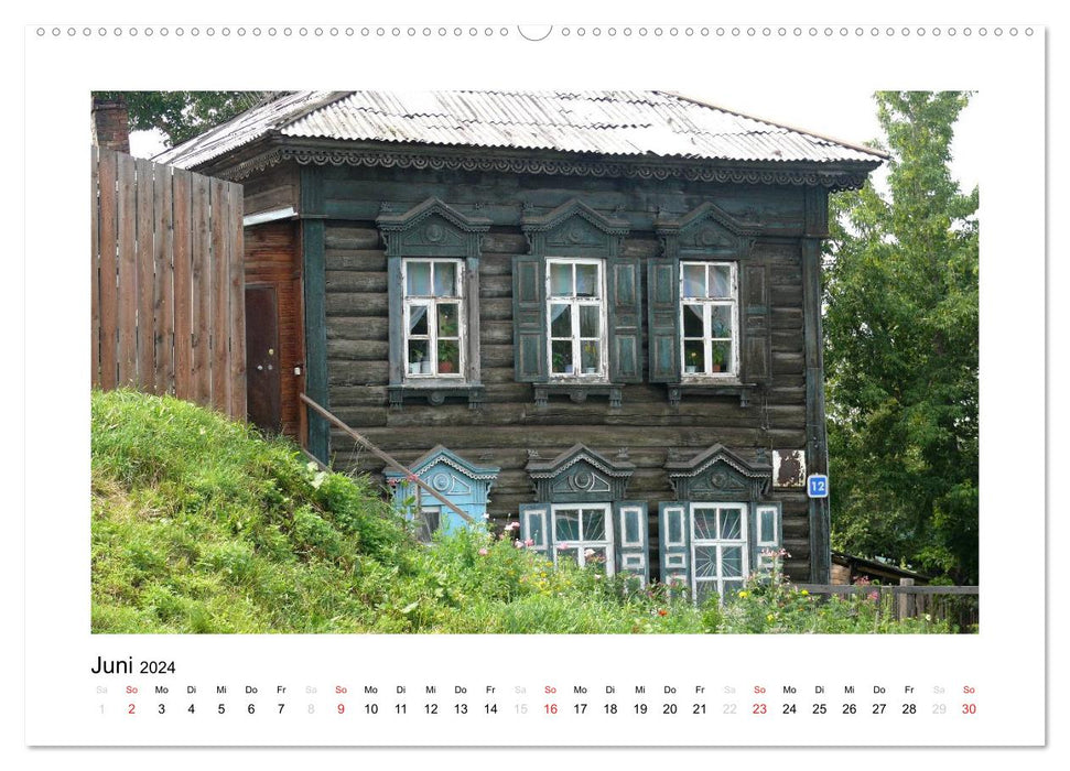Holzhäuser in Irkutsk (CALVENDO Premium Wandkalender 2024)