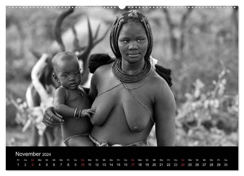 African People black white (CALVENDO Premium Wandkalender 2024)