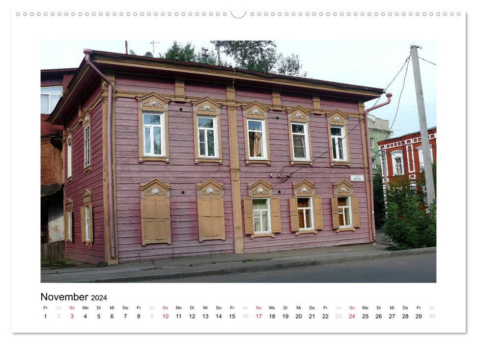Maisons en bois à Irkoutsk (calendrier mural CALVENDO 2024) 