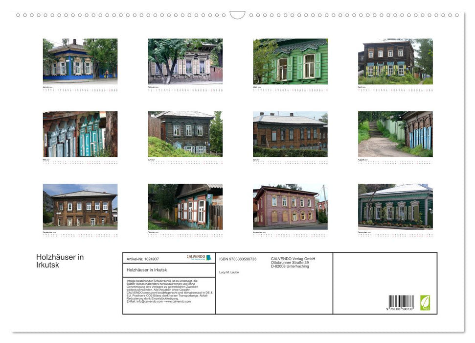 Holzhäuser in Irkutsk (CALVENDO Wandkalender 2024)
