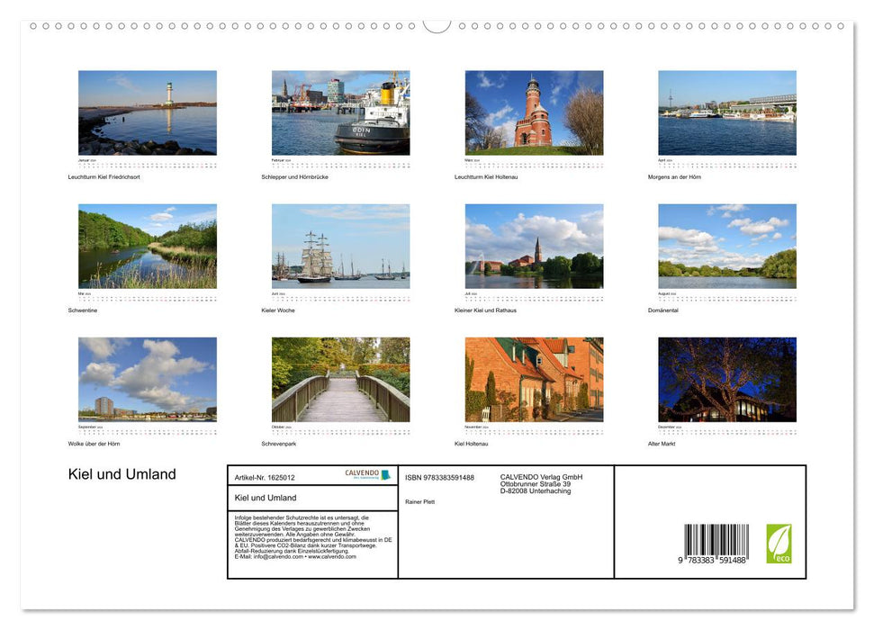 Kiel und Umland (CALVENDO Premium Wandkalender 2024)