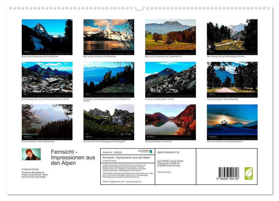 Vue lointaine - impressions des Alpes (Calendrier mural CALVENDO Premium 2024) 