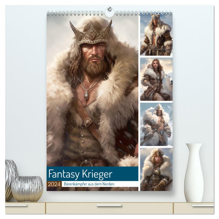 Fantasy Krieger. Bärenkämpfer aus dem Norden (CALVENDO Premium Wandkalender 2024)