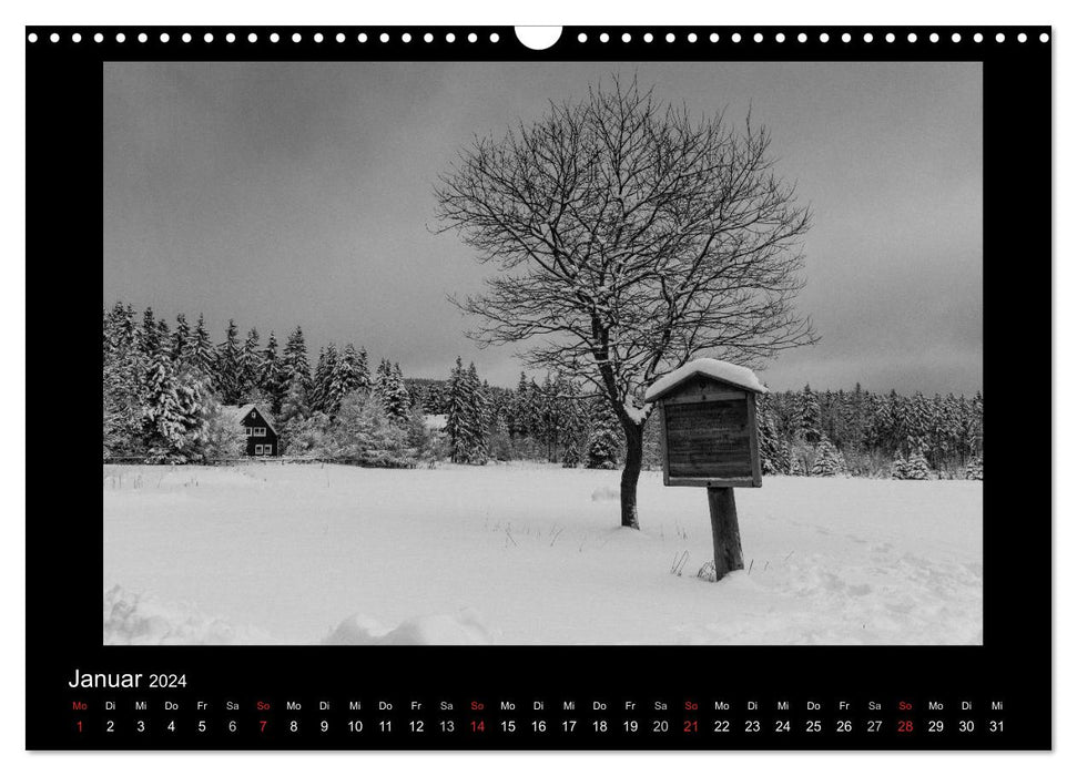 Harz-Bilder in monochrome (CALVENDO Wandkalender 2024)