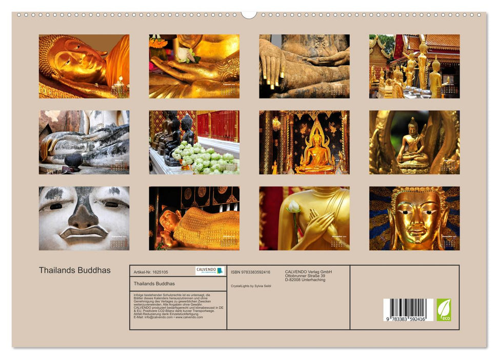 Thailands Buddhas (CALVENDO Premium Wandkalender 2024)