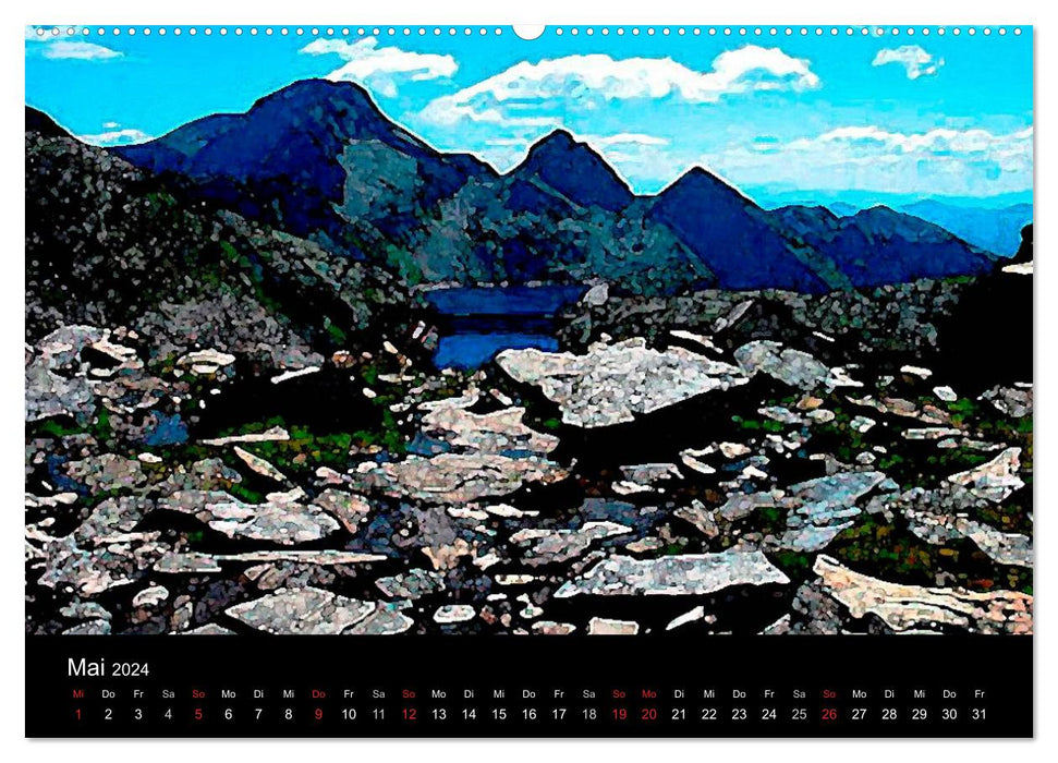 Vue lointaine - impressions des Alpes (calendrier mural CALVENDO 2024) 