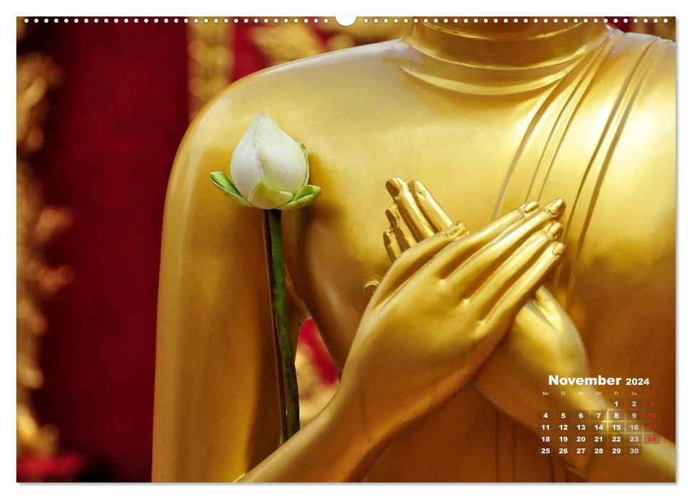 Bouddhas de Thaïlande (calendrier mural CALVENDO 2024) 
