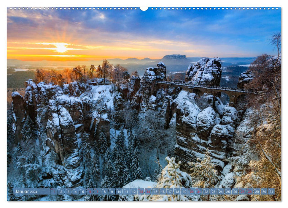 Vom Gebirge bis zum Meer, Alpen/Erzgebirge - Mitteldeutschland - Küste (CALVENDO Premium Wandkalender 2024)