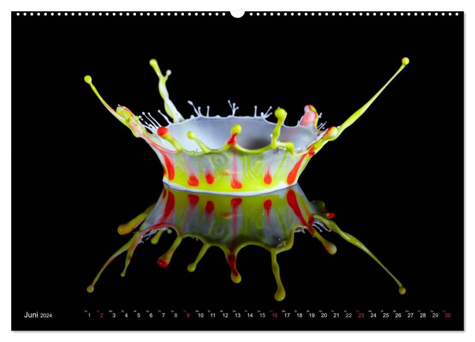 Wassertropfen Kunst Fotografie (CALVENDO Premium Wandkalender 2024)