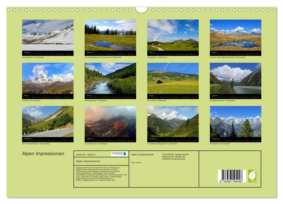 Alpen Impressionen (CALVENDO Wandkalender 2024)