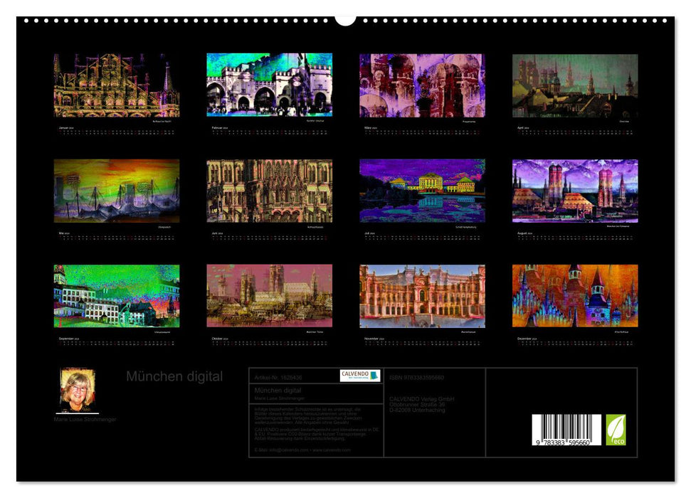München digital (CALVENDO Premium Wandkalender 2024)