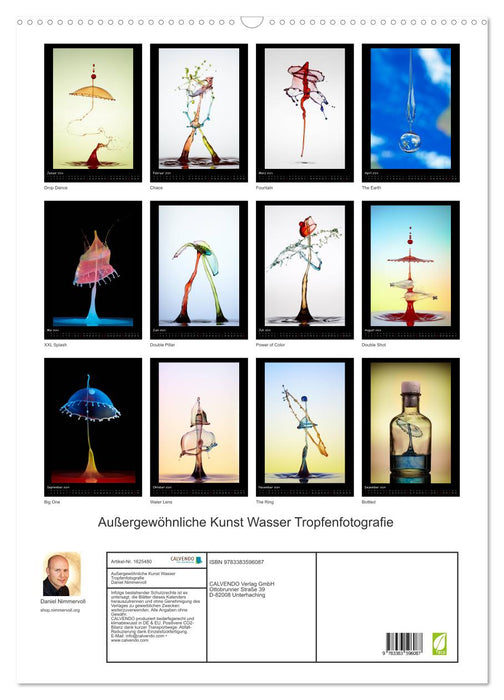 Außergewöhnliche Kunst - Wasser Tropfenfotografie (CALVENDO Wandkalender 2024)