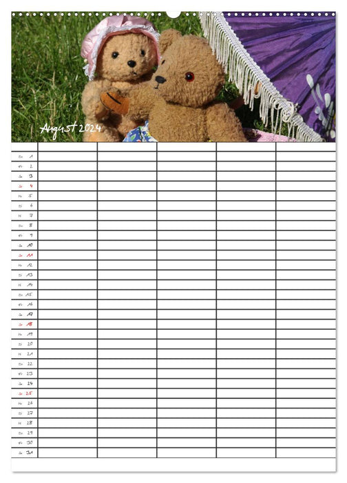 Der Teddybären-Familienplaner (CALVENDO Wandkalender 2024)