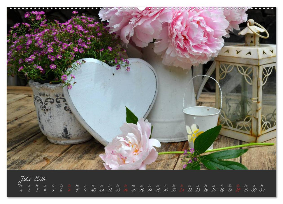 Romantische Gartenimpressionen (CALVENDO Premium Wandkalender 2024)