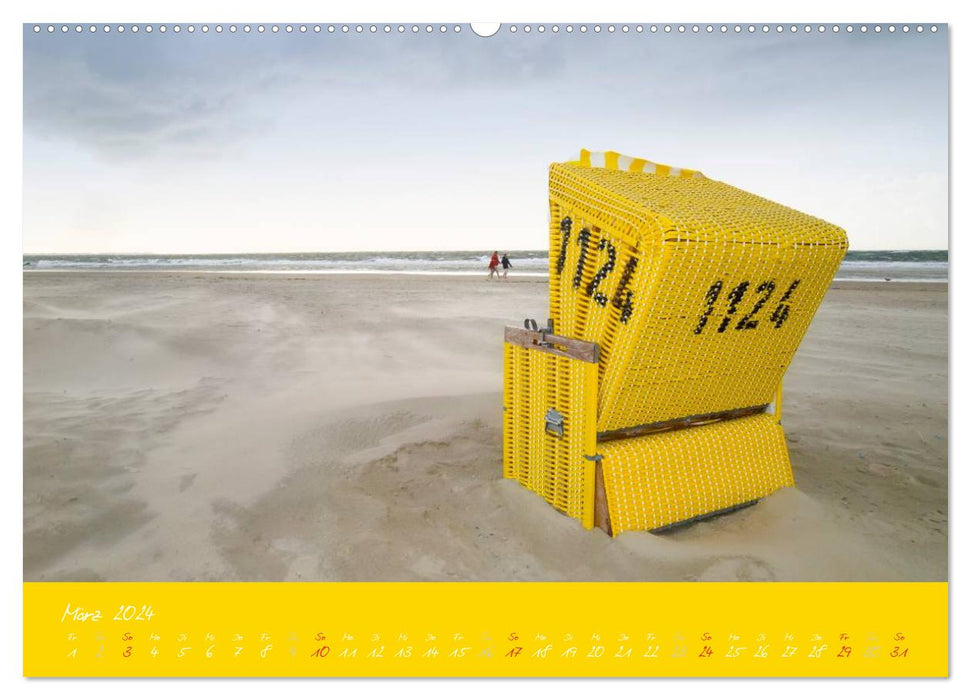 Strandkörbe – bunte Vielfalt an der Nordsee (CALVENDO Premium Wandkalender 2024)