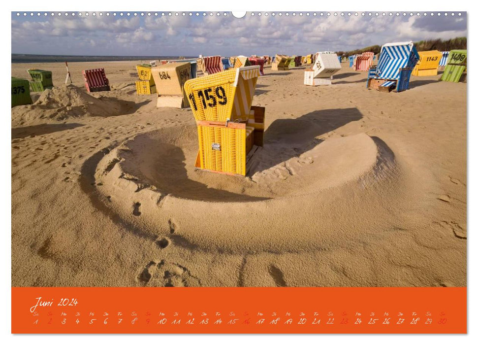 Strandkörbe – bunte Vielfalt an der Nordsee (CALVENDO Premium Wandkalender 2024)