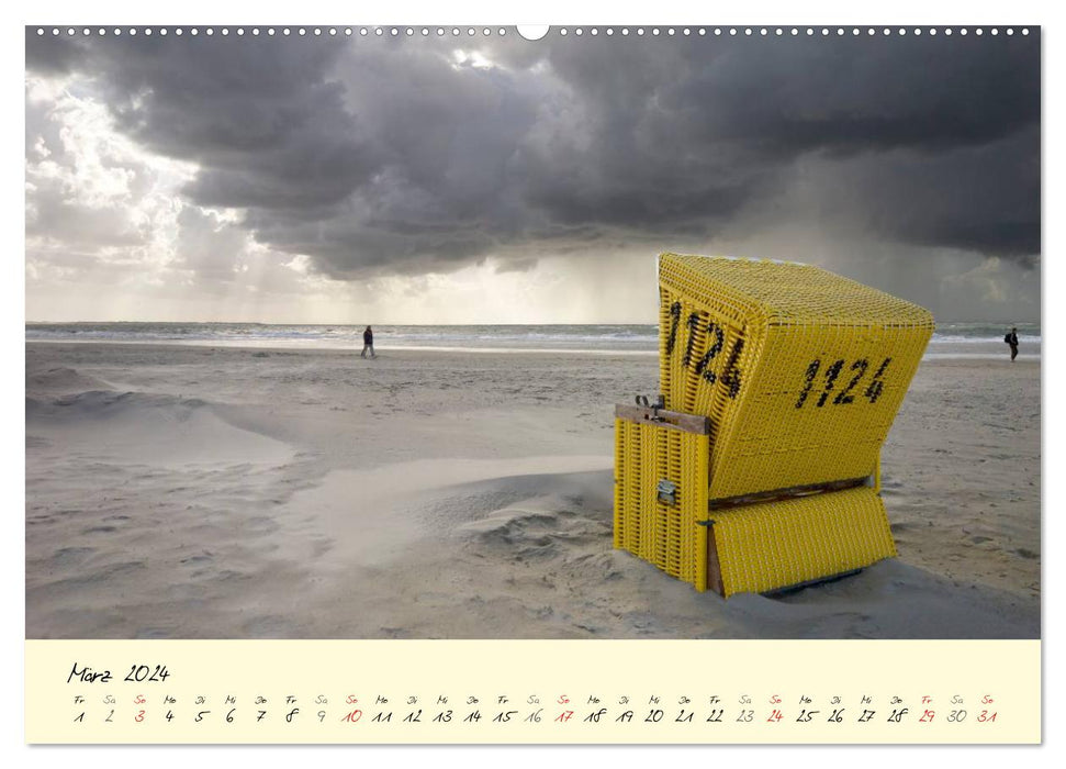 Nordsee – Dünen, Sand, Wasser und Wolken (CALVENDO Premium Wandkalender 2024)