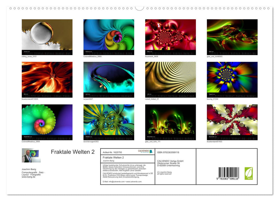 Fraktale Welten 2 (CALVENDO Premium Wandkalender 2024)
