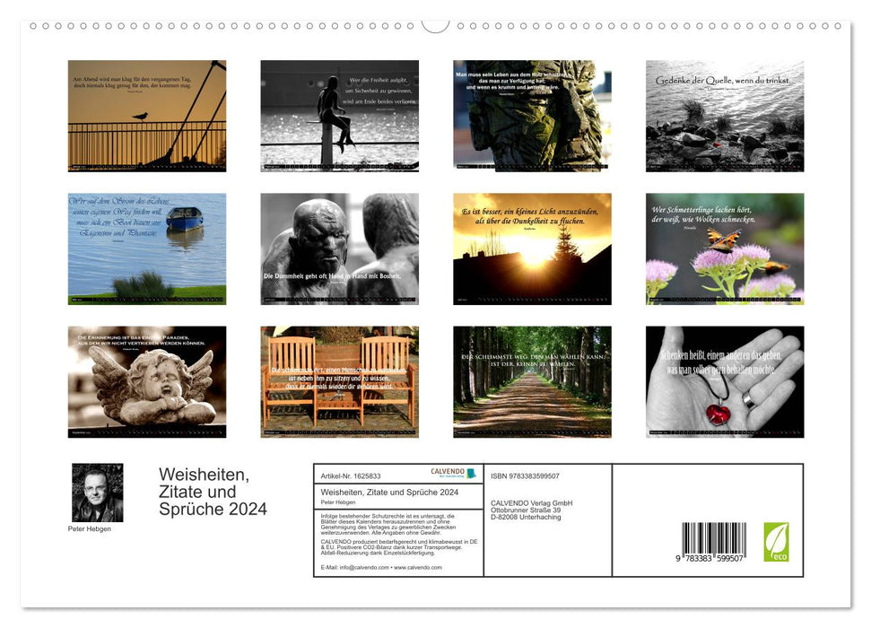Weisheiten, Zitate und Sprüche - Ein Jahr voller Gedanken 2024 (CALVENDO Premium Wandkalender 2024)