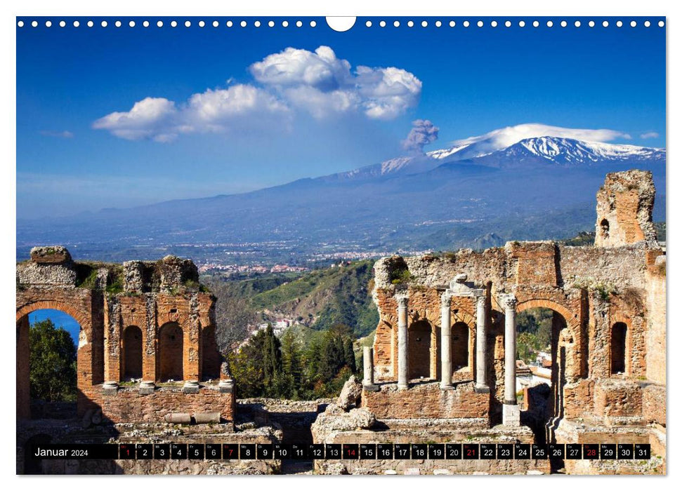 Sizilien - Monumente und Naturlandschaften (CALVENDO Wandkalender 2024)