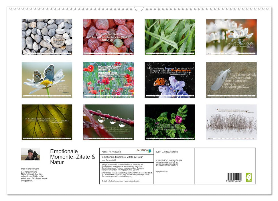Emotionale Momente: Zitate & Natur (CALVENDO Wandkalender 2024)