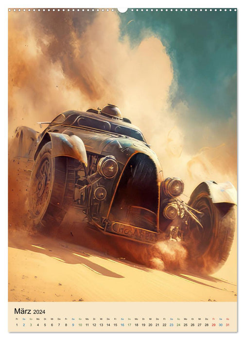 Autorennen durch die Wüste (CALVENDO Wandkalender 2024)