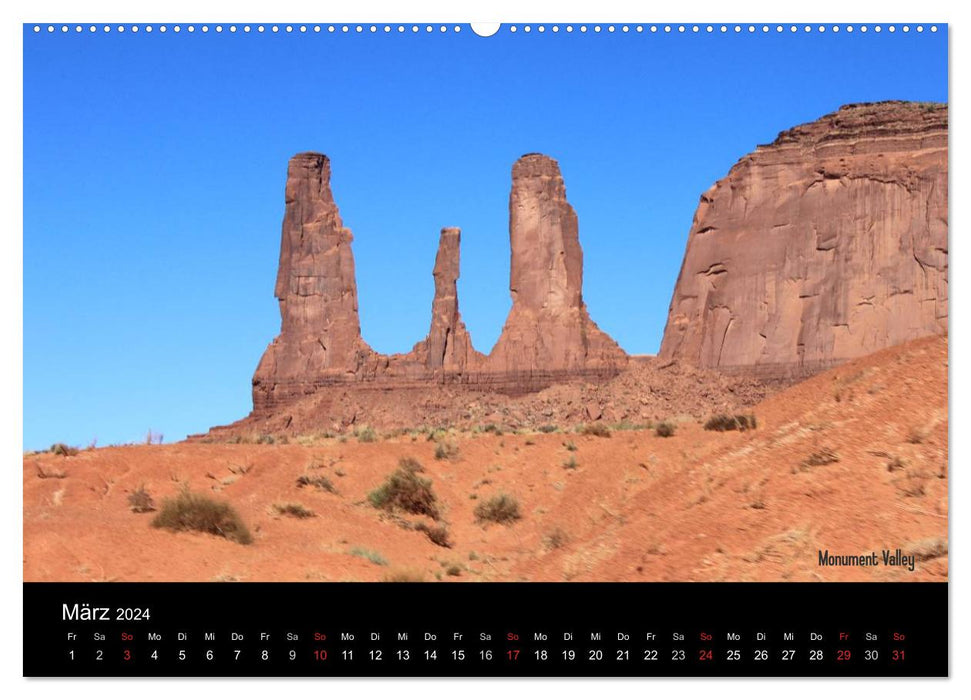 Parcs nationaux des États-Unis (Calvendo Premium Wall Calendar 2024) 
