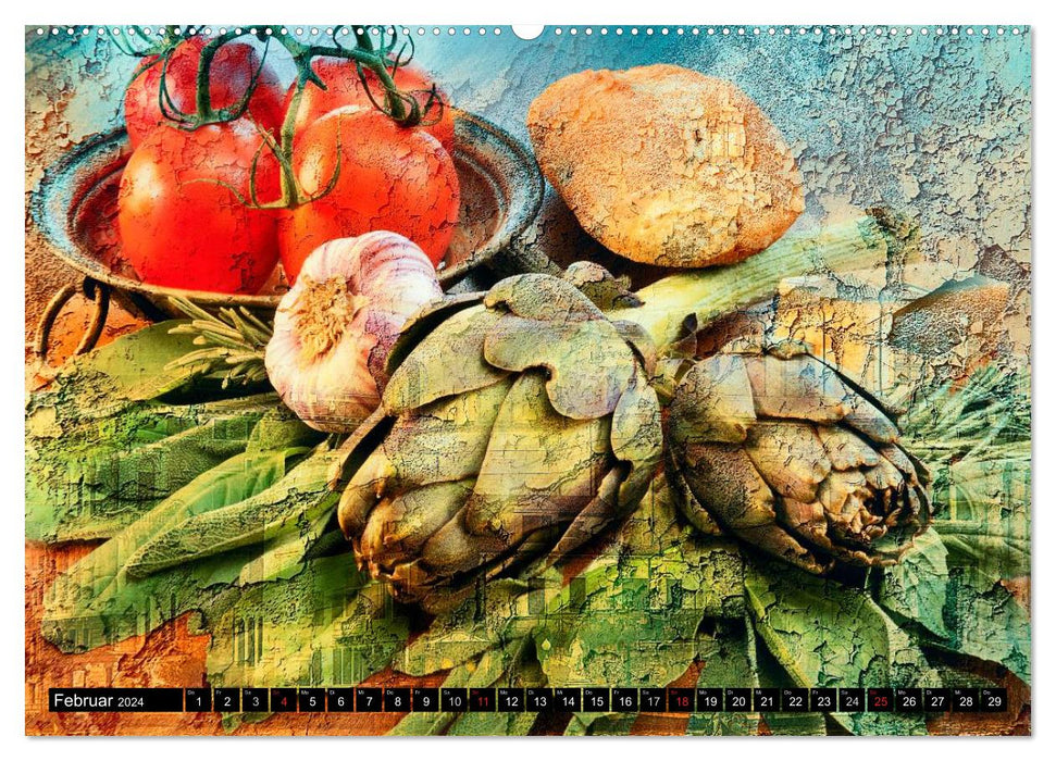 Italian Food - Vintage Design (CALVENDO Premium Wandkalender 2024)