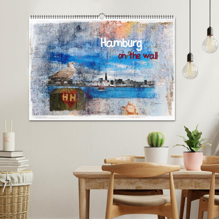 Hambourg sur le mur (calendrier mural CALVENDO 2024) 