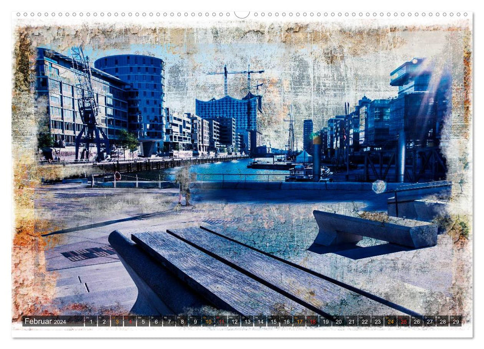 Hambourg sur le mur (calendrier mural CALVENDO 2024) 