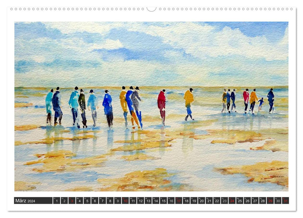 Aquarelle - Fischland-Darß (CALVENDO Wandkalender 2024)